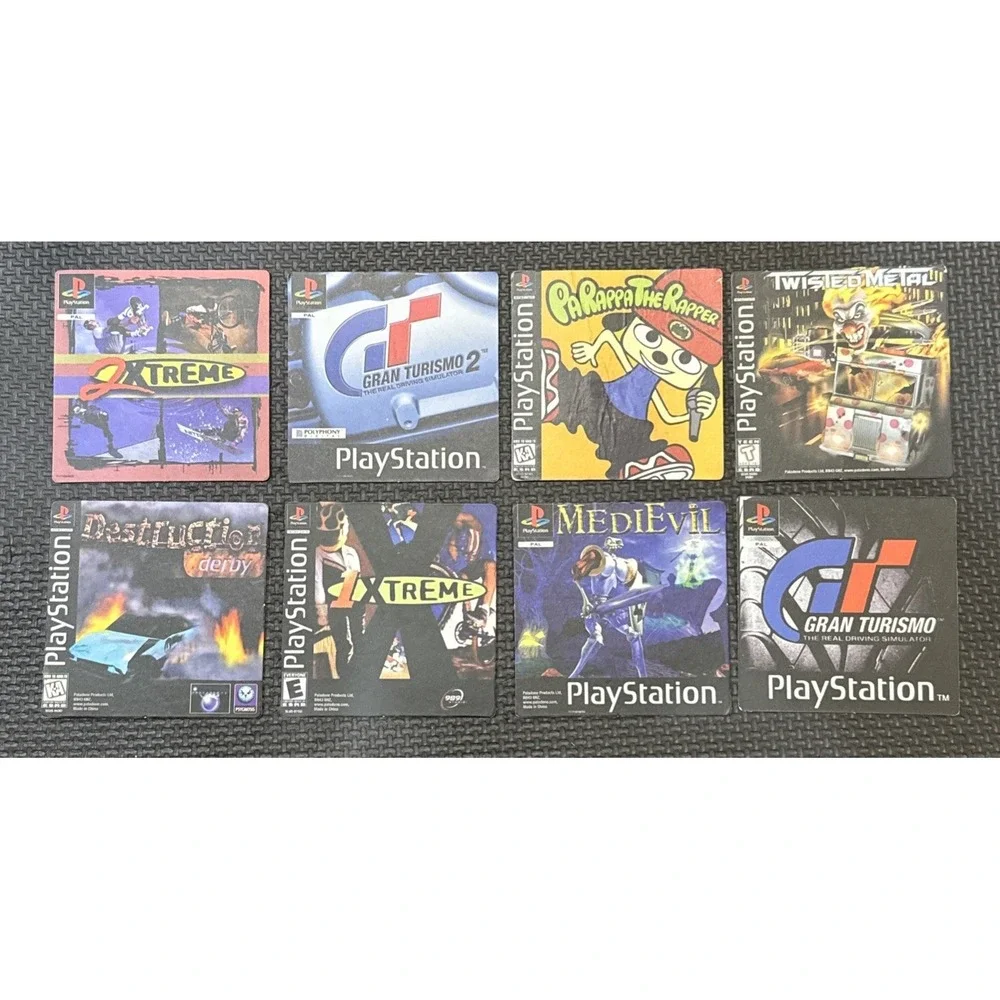 Playstation Game Double Sided Cardboard Coasters Lot Of 8 3.5